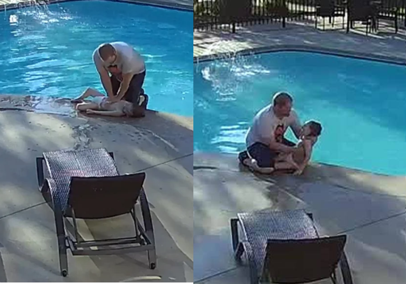 Vizinho salva garoto autista de 4 anos que se afogava na piscina: VÍDEO