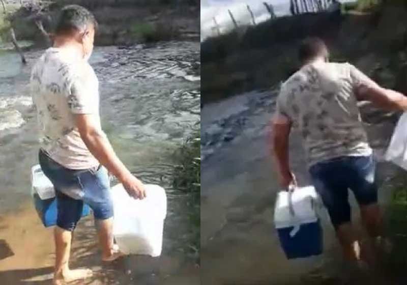 Técnico de enfermagem atravessa rio a pé para vacinar idosa [Vídeo]