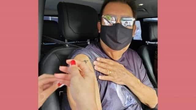 Faustão recebe primeira dose da vacina contra a Covid-19 em São Paulo