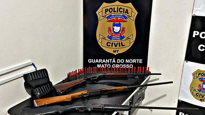 Policia Civil de Guarantã do Norte, faz apreensão de armas na fazenda da ex mulher de empresário assassinado
