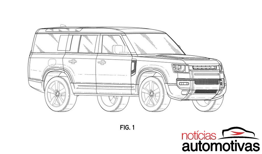 Land Rover Defender 130 tem desenhos de patente revelados