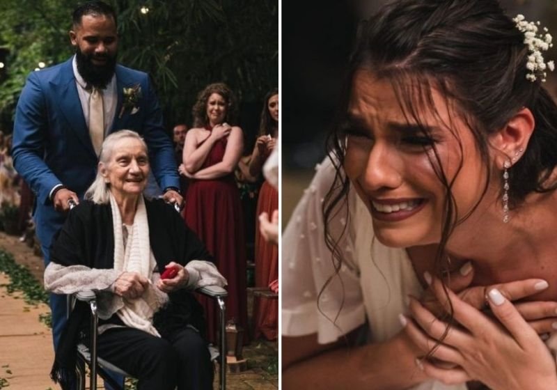 Avó com Alzheimer faz surpresa e leva alianças de casamento para neta: VÍDEO