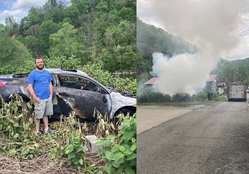Homem entra em carro em chamas e salva vida de vizinho