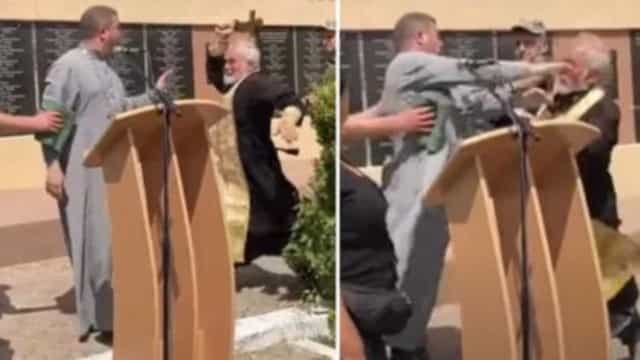 Padre russo agride capelão ucraniano com cruz em funeral de soldado