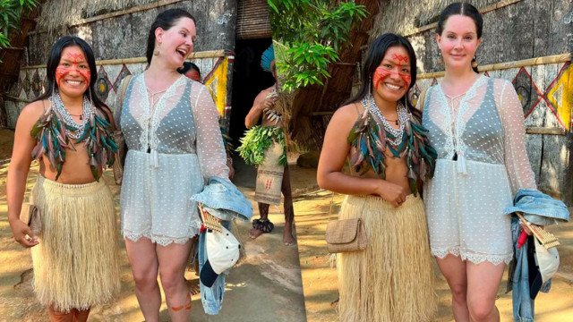 Lana del Rey tem passagem ‘religiosa’ pelo Brasil, com ida à igreja e ritual indígena