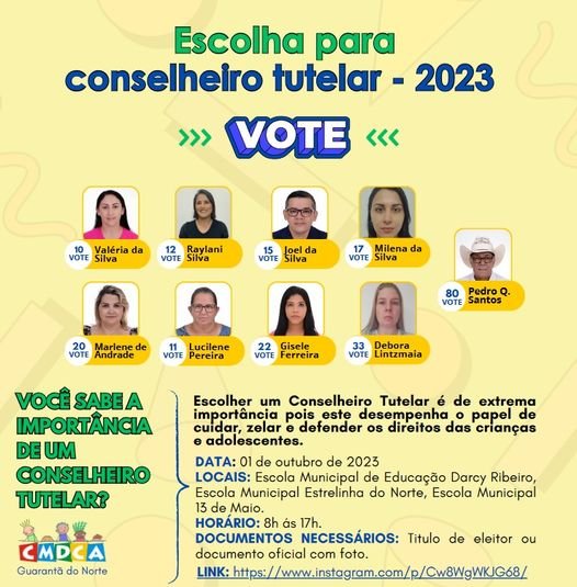 Em Guarantã do Norte eleitores vão às urnas neste domingo para eleger os novos conselheiros tutelares