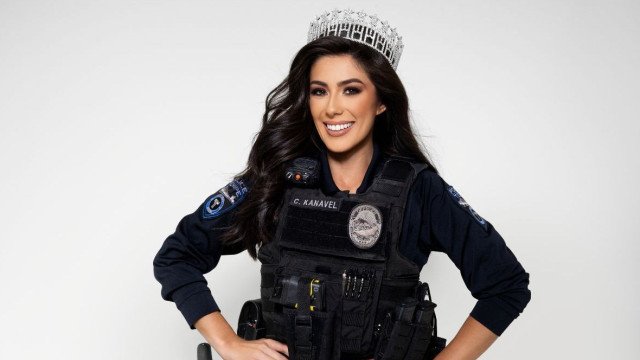 "Ao serviço". Policial compete pela primeira vez no concurso Miss EUA