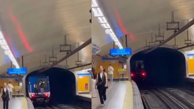 Jovens se agarram ao metrô de Madrid em ação arriscada; veja