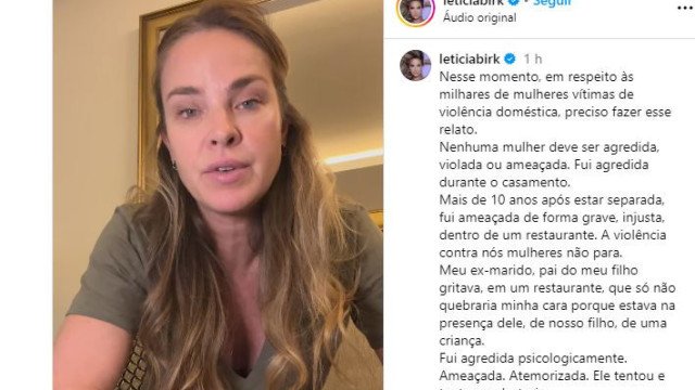 Letícia Birkheuer denuncia agressões de ex-marido