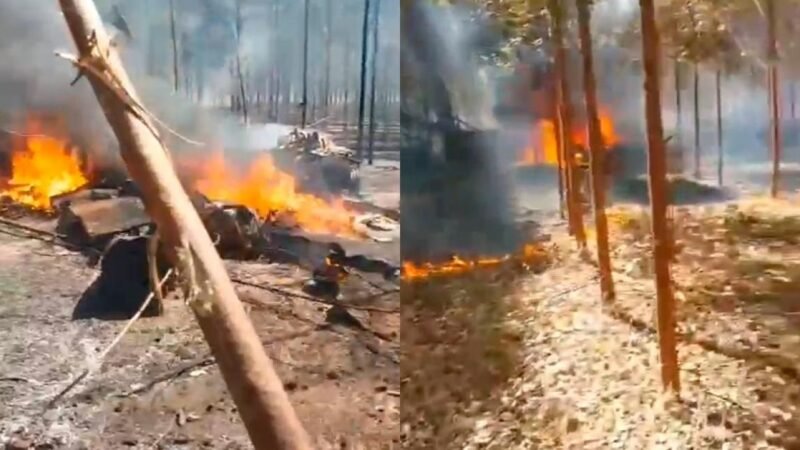 Avião de pequeno porte cai em Matupá e pega fogo; dois morrem