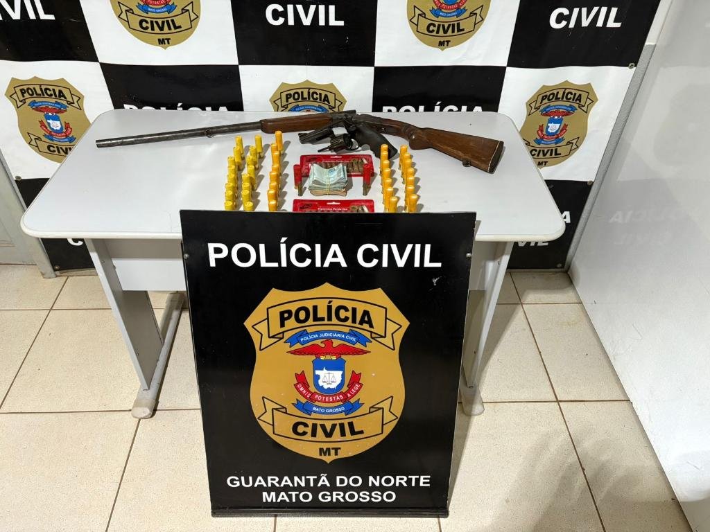 Polícia Civil apreende armas em carreta e prende caminhoneiro em Guarantã do Norte