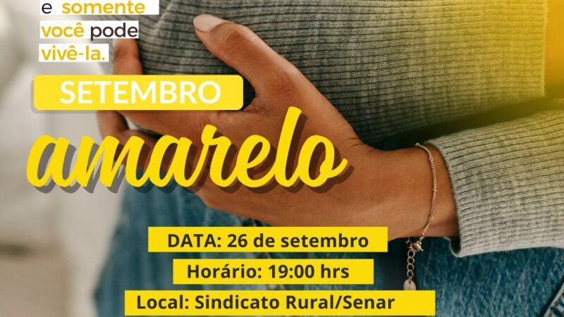 Sindicato rural de Guarantã do Norte estará realizando palestra referente ao setembro amarelo