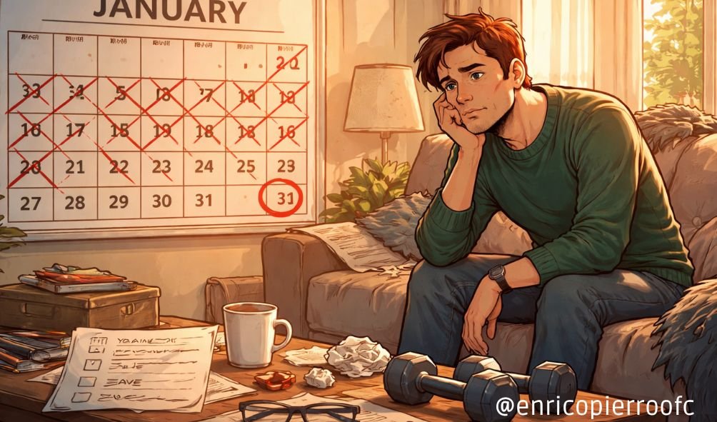 A falsa promessa do início de ano (“ano novo, eu velho.”)