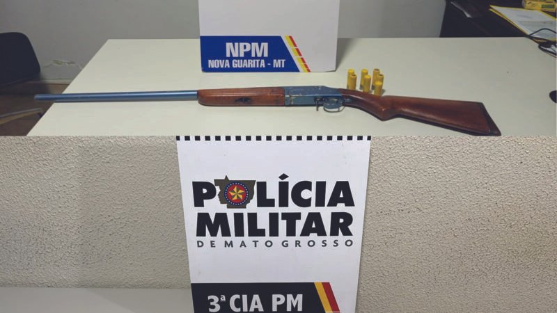 Policia Militar do 15° Comando Regional, apreenderam duas armas de fogo