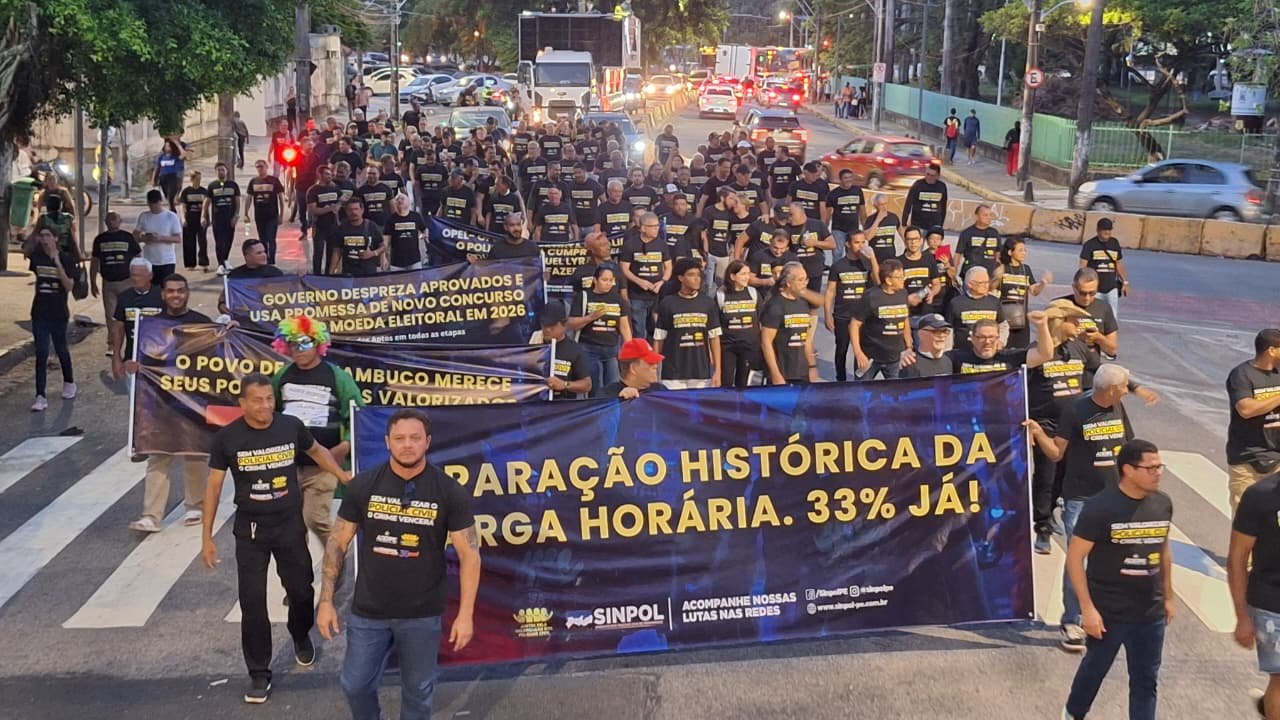 SINPOL-PE realiza passeata nesta quarta-feira (11) com possibilidade de decretação de greve da Polícia Civil