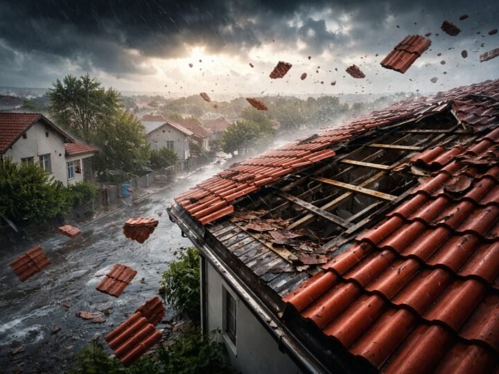 Telhas arrancadas por tempestades expõem fragilidades e ampliam riscos nas cidades